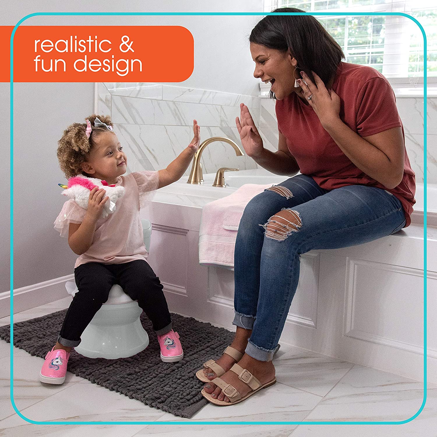 Summer My Size Potty Lights and Songs Transitions, White – Realistic Potty Training Toilet with Interactive Handle that Plays Music for Kids, Removable Potty Topper/Pot, Wipe Compartment, Splash Guard - Image 9